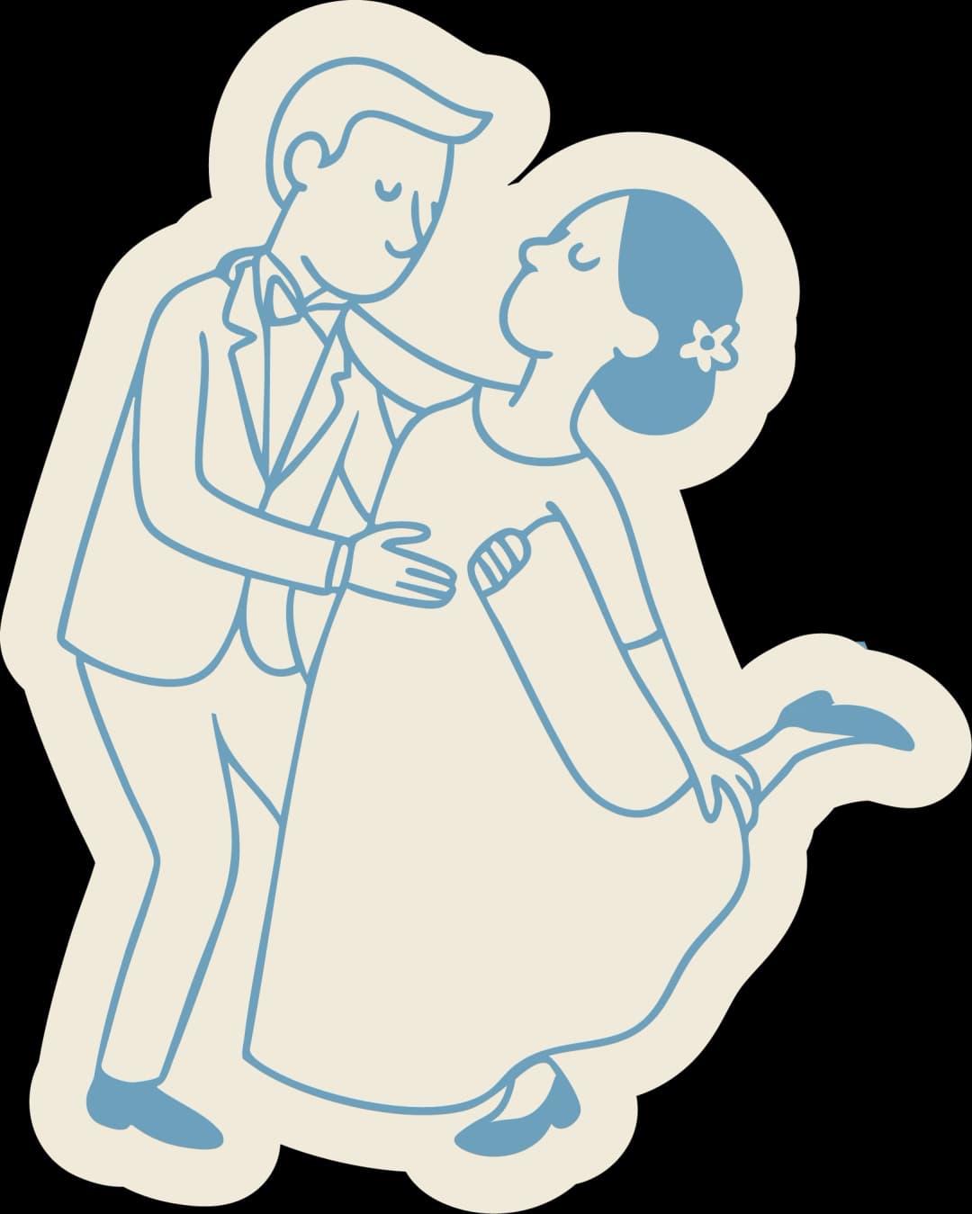 Ilustración Bodina: pareja celebrando
